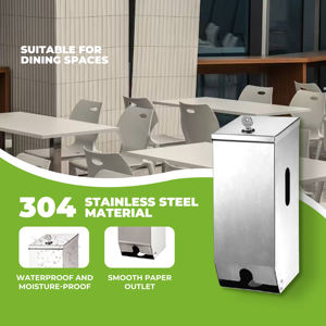 Distributeur de rouleaux de papier toilette double FANDA moderne en acier inoxydable 304, mural et écologique pour les immeubles de bureaux - Product Image 4