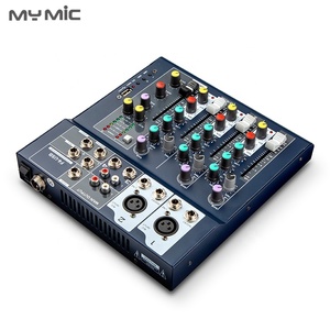 Mô Hình Mới F4 Mixer Âm Thanh Chuyên Nghiệp Giao Diện Kỹ Thuật Số <span class=keywords><strong>Card</strong></span> Âm Thanh Với 4 Kênh 48V Phantom Power Cho Studio Ghi Âm - Product Image 3