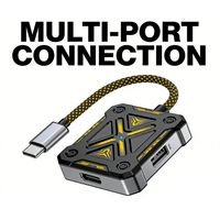 Hub USB-C Sarafox XT4 4-en-1 Type C vers audio 3,5 mm avec charge PD100W Adaptateur 3.0 3,5MM+Type-C+PD100W