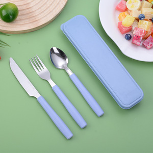 Squisito Set di Posate Portatile in Acciaio Inossidabile, Stile Occidentale Moderno, Tre Cucchiai, Forchette e Coltelli, Durevole per Campeggio all'Aperto - Product Image 6