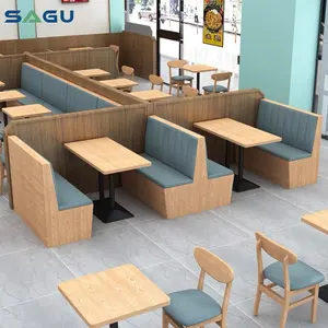 Modern Restaurant Furniture Double Sided Sofa 4 Seater Booth Seats Cafeteria Cafe Restaurant Table And Chair