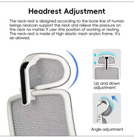 Chaise de jeu ergonomique moderne en mesh avec accoudoirs 3D réglables, pivotante, garantie 2 ans - Utilisation à domicile/bureau