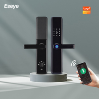 Cerradura Inteligente para Puerta Eseye, con App Tuya, Huella Dactilar, Contraseña, Teclado, Tarjeta, Desbloqueo Remoto, Manija Electrónica para Puerta de Madera