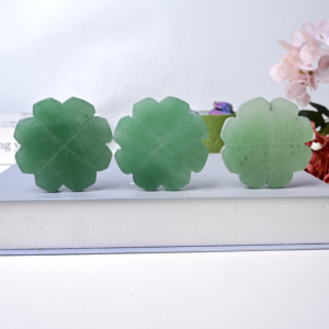 Décorations en cristal en forme de feuille de jade vert sculptées à la main, décoration écologique pour la maison, sculpture en relief sur le thème des fleurs - Product Image 2