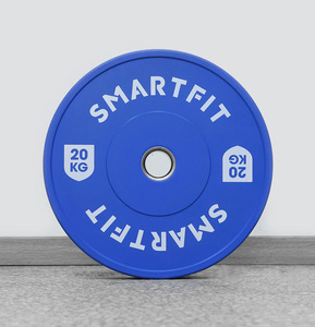 SMARTFIT <span class=keywords><strong>Plaque</strong></span> de poids pare-chocs en <span class=keywords><strong>caoutchouc</strong></span> <span class=keywords><strong>naturel</strong></span> écologique 5-25kgs Disque d'haltères de fitness coloré - Product Image 4