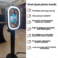 Photomaton portable pour iPad avec lumière haute luminosité, application et télécommande, photomaton ovale pour iPad