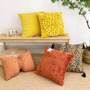 Customized Logo Velvet Pillowcase Flower Effect Linen Combination Pendant Home Decoration <strong>Sofa</strong> <strong>Cushion</strong> Custom Pillow Cases <strong>Set</strong> - Product Image 2