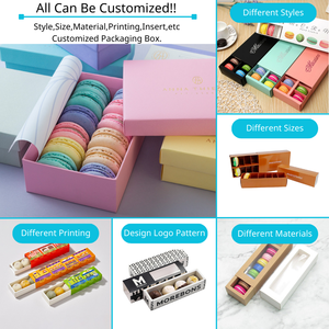 Hộp Bánh Ngọt Bánh tráng miệng bao bì giấy tùy chỉnh cửa sổ bánh rán Quà Tặng cửa sổ rõ ràng Nắp <span class=keywords><strong>Macaron</strong></span> cupcake Kích thước thực phẩm Hộp bánh rán - Product Image 2