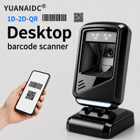 Escáner de Código de Barras de Escritorio YUANAIDC 1D 2D QR, Lector Omnidireccional USB con Cable, Manos Libres, para Punto de Venta de Supermercado