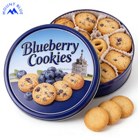 Biscuits en gros saveur myrtille, emballage en boîte, qualité alimentaire, fabrication de biscuits au beurre délicieux
