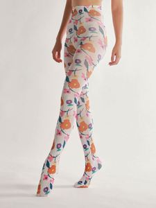 Large Flower Printed Custom logo Transparent Brown Skin Girls Trample <strong>Feet</strong> Teen in Photos Pantyhose - Product Image 4