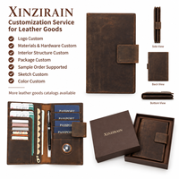 Xinzirain Maßgefertigter RFID-blockierender Multi-Passorganizer Vintage Braunes Leder Familien-Reisedokumentenorganizer Passhülle