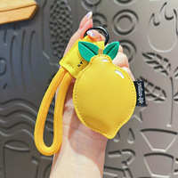 Gantungan Kunci Kulit Bentuk Buah - Liontin Tas Lemon & Ceri yang Lucu untuk Wanita