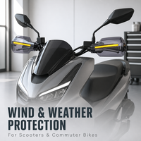 Universal ABS Plastic Front Motorcycle LED Hand Guards Turn Signal Wind Deflector Replacement Handlebar Protector for Street