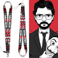 Tv La Casa De Papel Lanyard Opknoping Sleutelhanger Geld Heist De Huis Van Papier Mobiele Telefoon Touw Lanyards Hals Bandjes sieraden Gift