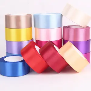 Buitenlandse Handel Verkoop 4Cm Rood Lint Diy Cake Party Bruiloft Rozet Decoratie Satijn Lint In Voorraad Valentijnsdag Linten