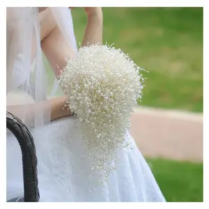 YP008 puro fatto a mano in stile europeo americano fantasia Bouquet di fiori da sposa di lusso pieno di perle porta Bouquet da sposa