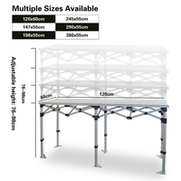 Tables de salon professionnelles carrées pour l'extérieur, table de pique-nique pliante en aluminium, 150x55cm, table pliante en aluminium enroulable pour l'extérieur