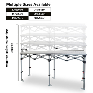 Tavoli Quadrati Pieghevoli in Alluminio per Fiere all'Aperto, Tavolo da Picnic 150x55cm, Tavolo Pieghevole Arrotolabile in Alluminio per Esterni - Product Image 6