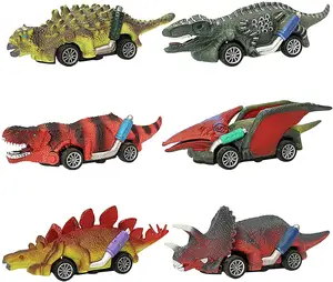 Beliebteste 6 Arten gemischte Kunststoff Power Spielzeug Kinderspiel zeug Auto zurückziehen Dinosaurier Auto in Box
