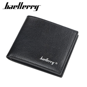 กระเป๋าสตางค์ผู้ชายแบบสั้นแบรนด์ Baellerry หนังนิ่มลายลิ้นจี่ สีดำ สีน้ำตาล ดีไซน์เรียบง่าย ใช้ได้ทุกวัน - Product Image 2