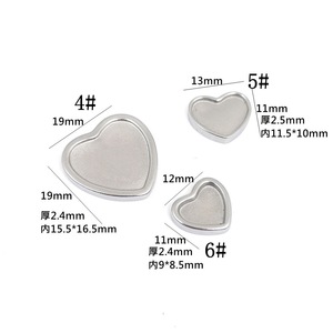 ฐานจี้รูปหัวใจสแตนเลสสำหรับทำเครื่องประดับ DIY สร้อยข้อมือ สร้อยคอ จี้แฟชั่น ขายส่ง - Product Image 3