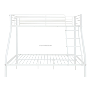 Heavy Duty Bunk Bed Twin Over Twin Metal Bunk Bed Metal Structure Bedframe with Safety Guardrails and 2 Ladders <strong>Bunkbeds</strong> - Product Image 4