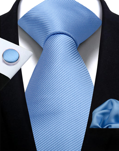 Luxury Mens <strong>Tie</strong> 7.5cm Slim Gravatas Wholesale <strong>Ties</strong> Handkerchief Cufflinks Gift for Man <strong>Purple</strong> Necktie Pocket Square Wedding Sets - Product Image 2
