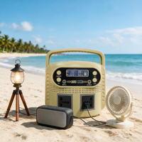 Générateur d'énergie haute efficacité avec stockage d'énergie et panneau solaire 200W 400W, station d'alimentation portable pour extérieur, maison, camping-car, batterie LifepO4