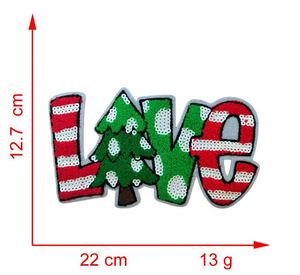Patch thermocollant brodé de sequins de taille moyenne, motif Père Noël, arbre de Noël et nœud, pour la décoration des t-shirts et sweats à capuche des jeunes enfants - Product Image 5