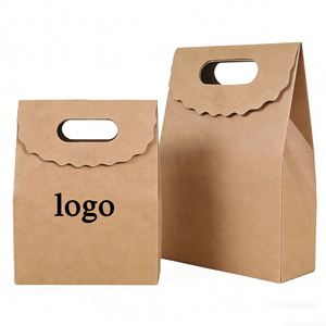 Kraft <b>Bag</b> Die Cut Handle Bolsa De Papel Brown Kraft Paper Packaging <b>Bag</b> Folding Paper <b>Bags</b> for Gifts - Product Image 1