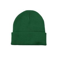 Bonnet d'hiver confortable en tricot avec logo personnalisé unisexe avec manchette pliée