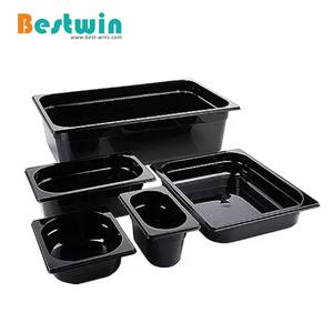 مقلاة بلاستيكية من البولي كاربونات سوداء صافية آمنة على الغذاء PC مع وعاء للطعام GN - Product Image 3