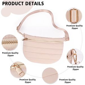 Bolso de Cintura Acolchado Moderno para Mujer, Ligero, de Nailon, Tipo Bandolera, con Correa Ajustable para el Trabajo, Viajes y Uso Diario - Product Image 4