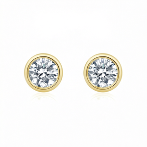 Boucles d'oreilles clous en diamant de laboratoire, taille brillant rond, serti clos, or massif 18 carats, bijoux fins, design personnalisé - Product Image 6