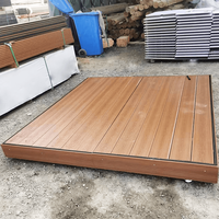 Système de terrasse modulaire préfabriqué en WPC facile à assembler, en composite co-extrudé à grain de bois, pour les jardins