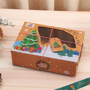 Caja plegable de <span class=keywords><strong>galletas</strong></span> de caramelo lindo animal tridimensional caja de papel Kraft caja de papel de grado alimenticio embalaje caja de regalo de ventana de PVC de Navidad - Product Image 1