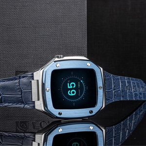 Correa de silicona de lujo con logotipo personalizado de diseñador original y funda de reloj de metal para <span class=keywords><strong>Apple</strong></span> - Product Image 1