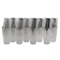 Shaker à cocktails en acier inoxydable argenté gravé avec logo personnalisé, design moderne, durable, écologique, capacité de 850 ml, carafe de mélange, cadeau