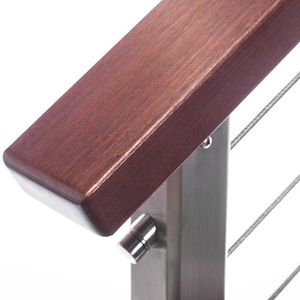 Ekoo hàng đầu xếp hạng dây thép không gỉ Dây cáp lan can với gỗ hàng đầu đường sắt - Product Image 4