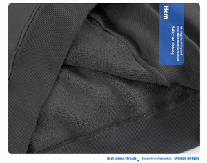 Sudadera Holgada de Algodón Grueso, Estilo Urbano, Fabricante de Ropa, Suave, Lisa, para Correr, Talla Grande - Product Image 5