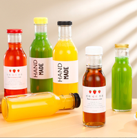 Bouteilles en verre rondes personnalisables avec bouchons scellés, emballage pour jus et lait, bouteilles vides