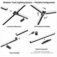 Sistema Dual de Iluminación LED Lineal de 48V y Foco Magnético para Estaciones de Trabajo, Solución para Proyectos de Iluminación TB15 Integrada