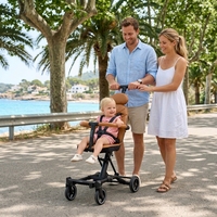 Poussette bébé Abon BS1698 Convertible Rider II légère, portable, 4-en-1, pliage compact, facile à transporter, système de voyage, alliage d'aluminium