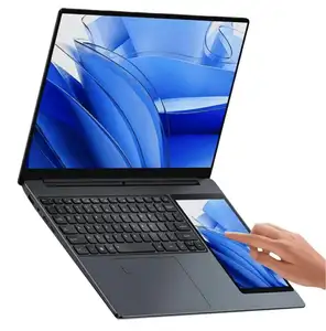 Laptop de negócios novo com tela de toque dupla para estudantes, 15.6 + 7 "", Netbook Yoga Win 11 Intel N5095, computador com tela dupla para escritório de negócios