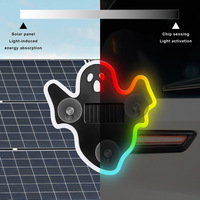 Lumière d'ambiance solaire pour automobile, détection de lumière et de vibrations, lumière décorative pour fenêtre, éclairage LED à ventouse pour voiture
