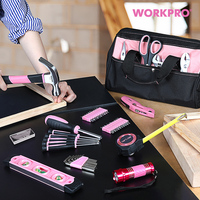 Ensemble d'outils pour la maison WORKPRO 106 pièces, rose, pour femmes, avec sac de rangement