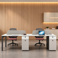 Poste de travail commercial multi-personnes avec cloison de séparation pour bureau, écran de protection pour poste de travail du personnel, pour projet de mobilier de bureau d'entreprise