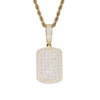 Collier pendentif de style militaire luxueux en argent sterling 925. Vente directe d'usine. Livré avec un certificat GRA.