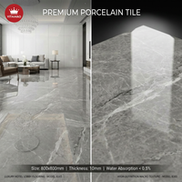 Ubin Lantai Porselen Foshan 800x800mm Motif Marmer Mewah Berkilau, Pilihan Utama Ubin Dinding Tahan Aus untuk Ruang Tamu Villa